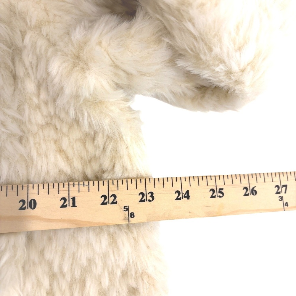 J.Crew Faux Fur Jacket Coat Womens L Ivory Cream Full Zip Teddy Bear High Pile - Picture 5 of 9